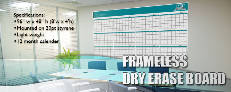 EXIT Frameless Dry Erase Board